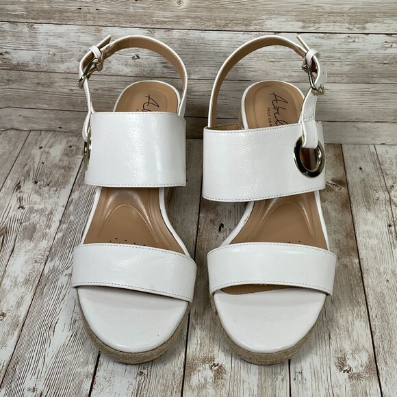 Abella True Comfort Women's 9 M Taya Wedge Sandal Shoe Adjustable White NIB NEW - Picture 3 of 11